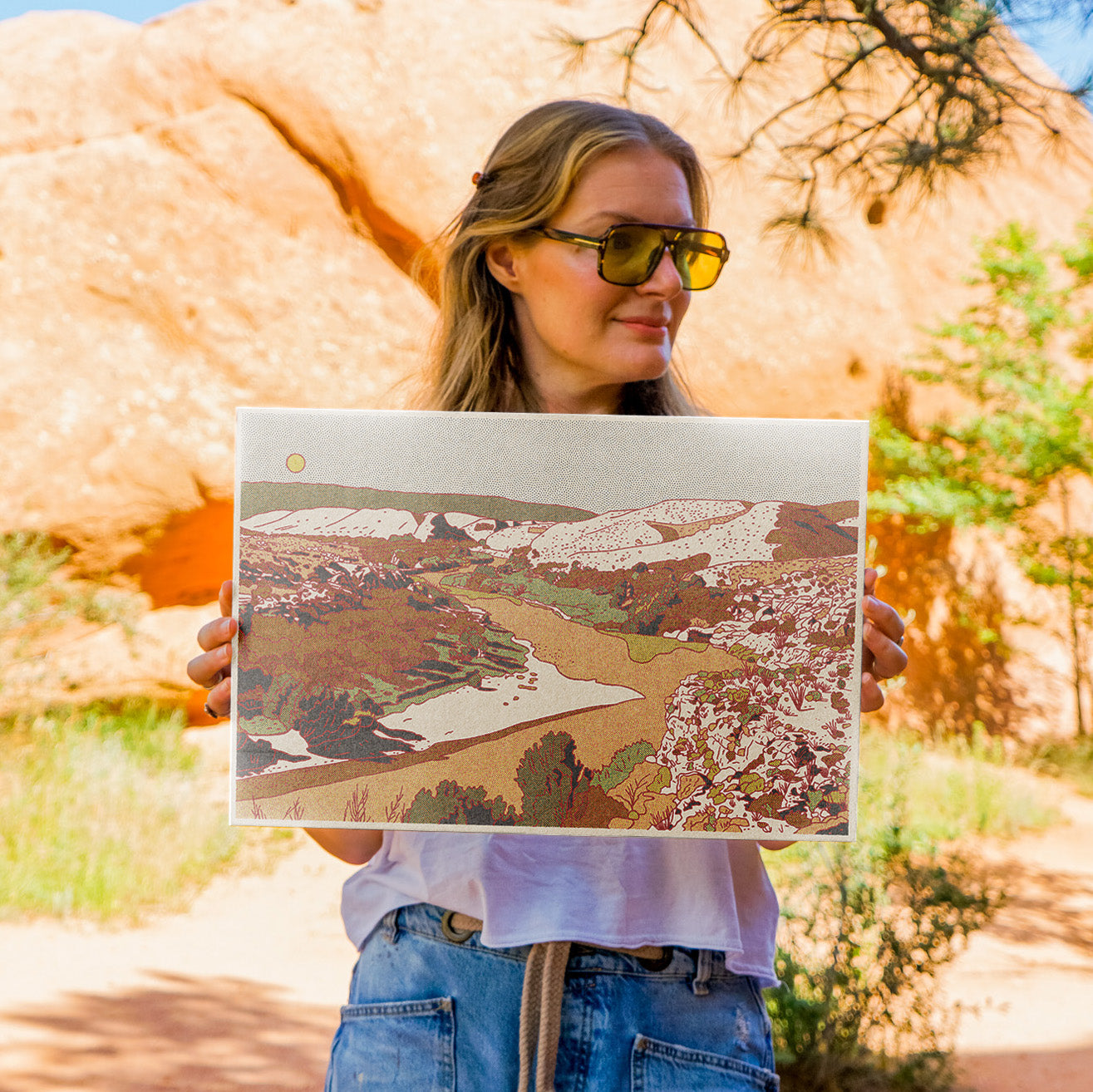 Orange Desert River 36" x 24" Art Print