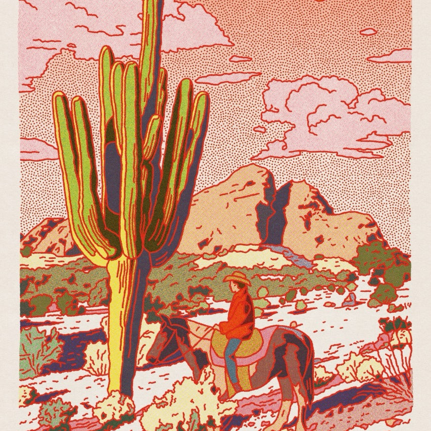 Saguaro Cowboy Art Print