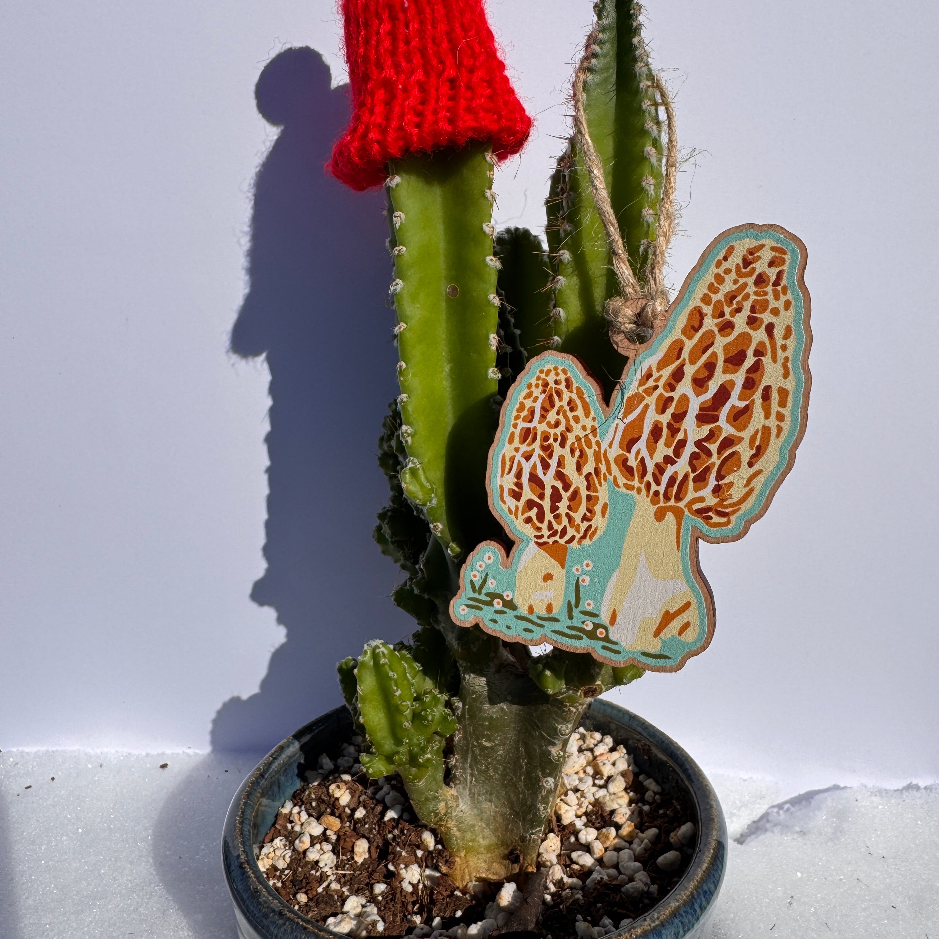 Morel Mushroom Wooden Ornament