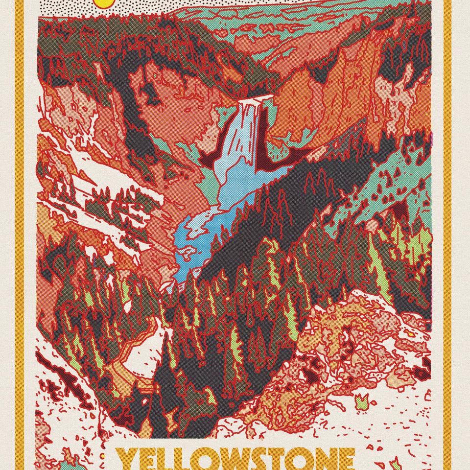 Yellowstone National Park Screen Print (18" x 24")