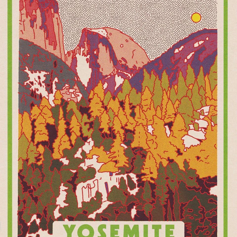 Yosemite National Park Screen Print (18" x 24")