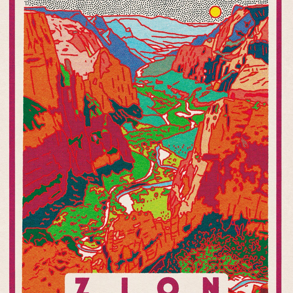 Zion National Park Screen Print (18" x 24")