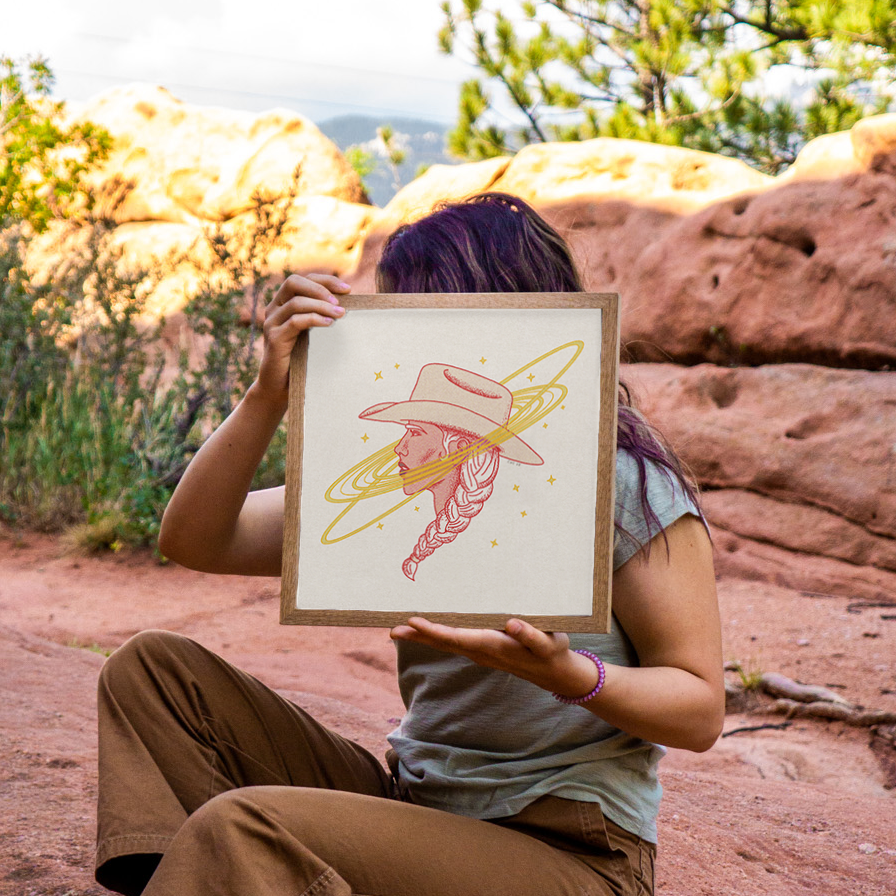 Cosmic Cowgirl Art Print
