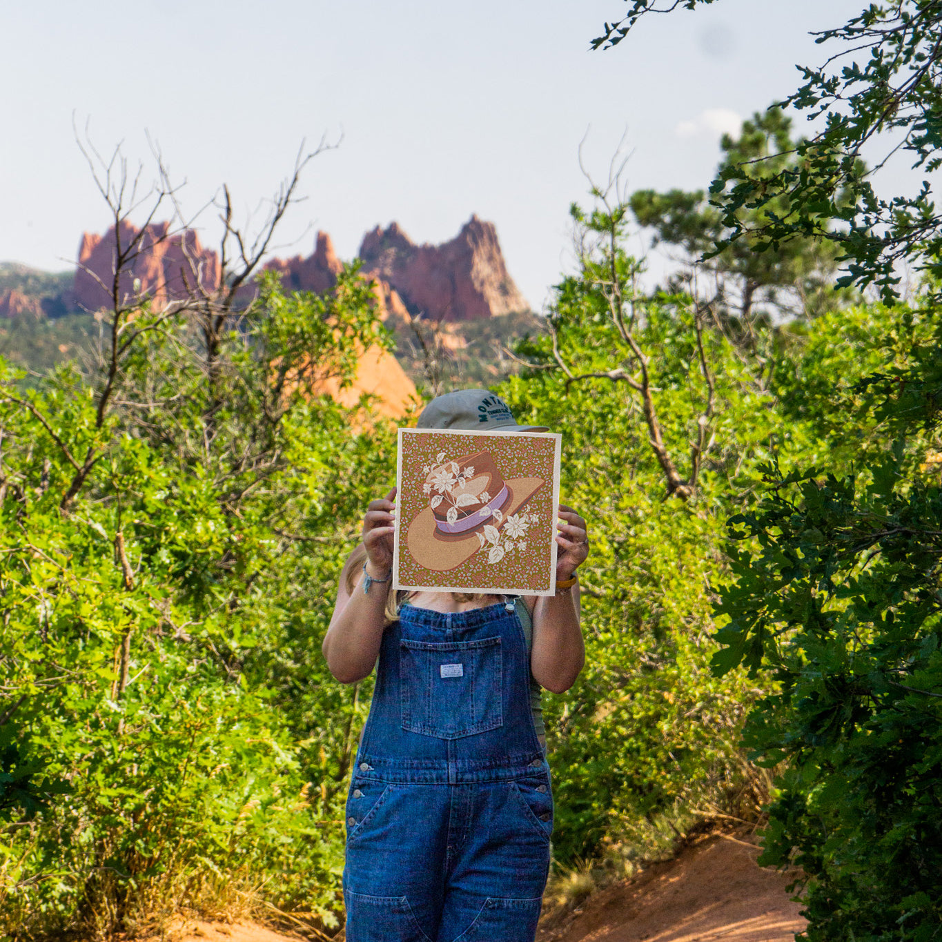 Lavender and Brown Cowboy Hat Floral Art Print