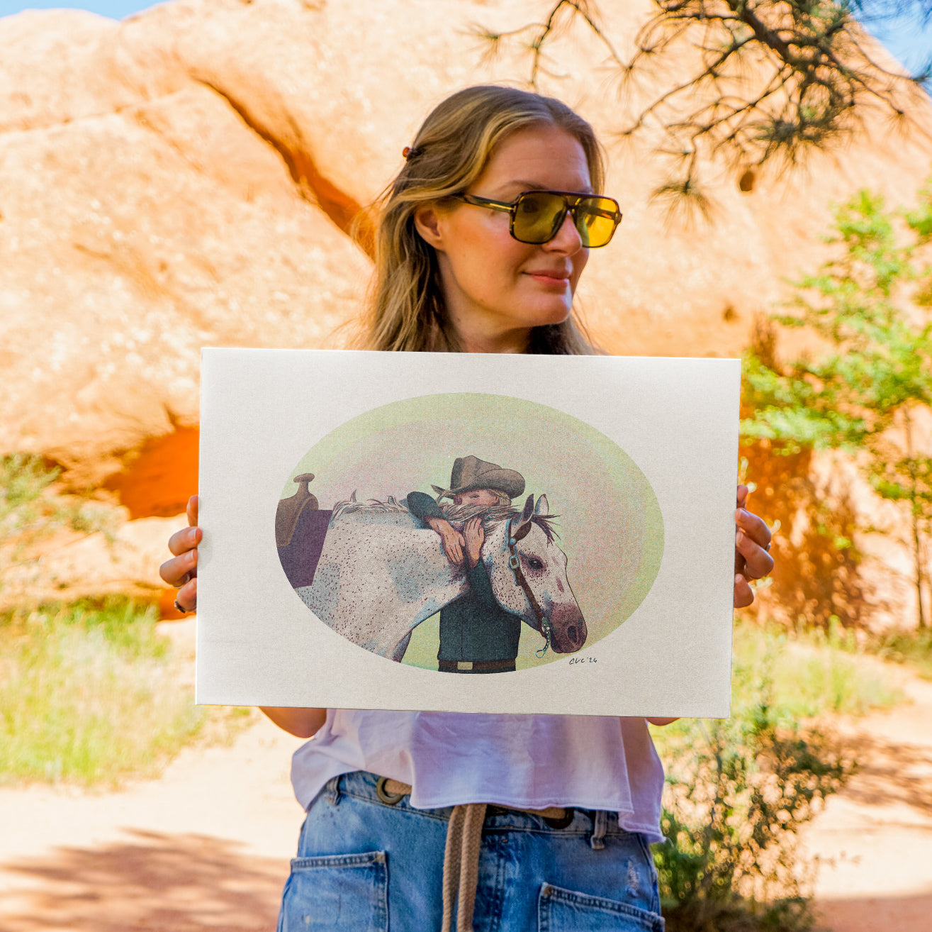 Vintage Cowgirl Print