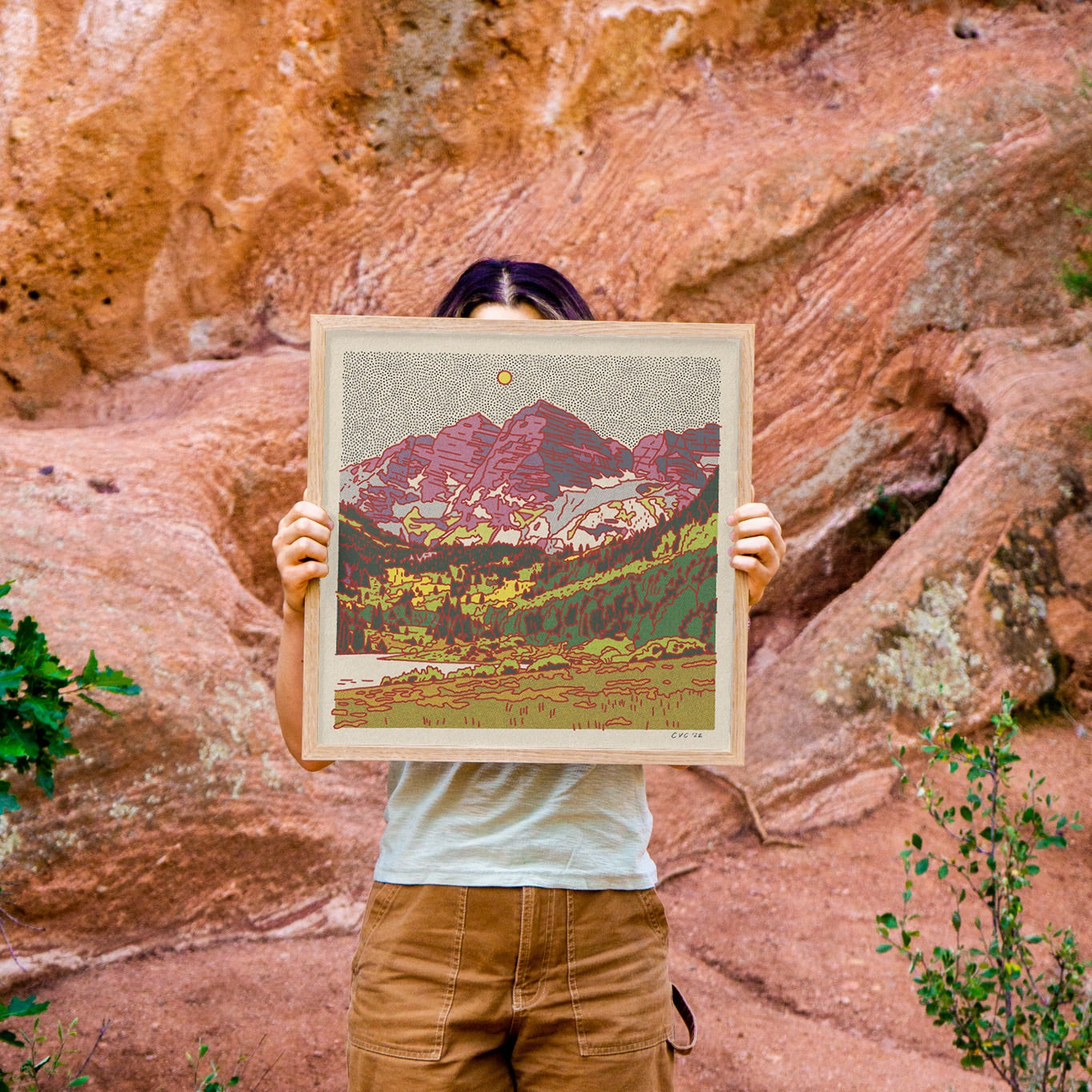Caroline Sillesen アートポスター Artwork No.05 The Maroon Bells Art Print - Caroline Clark Design – Long Lost