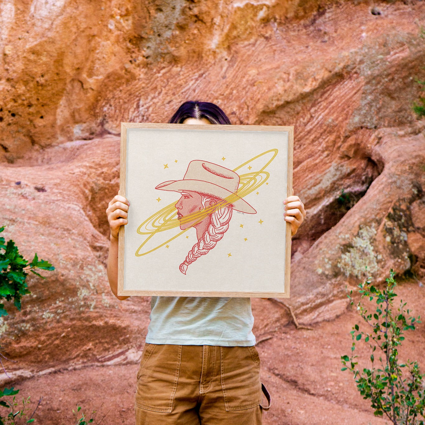Cosmic Cowgirl Art Print