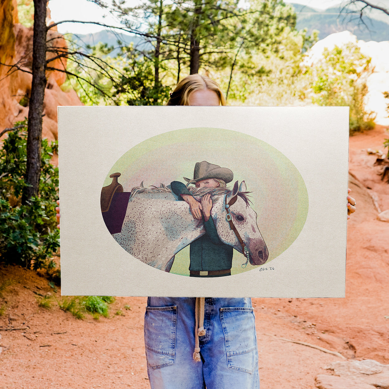Vintage Cowgirl Print