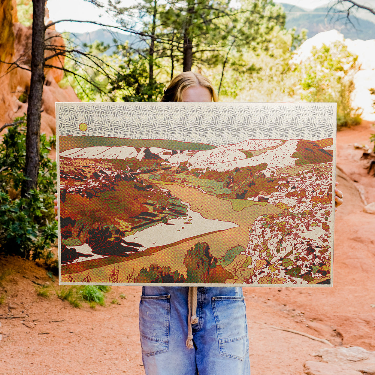 Orange Desert River 36" x 24" Art Print
