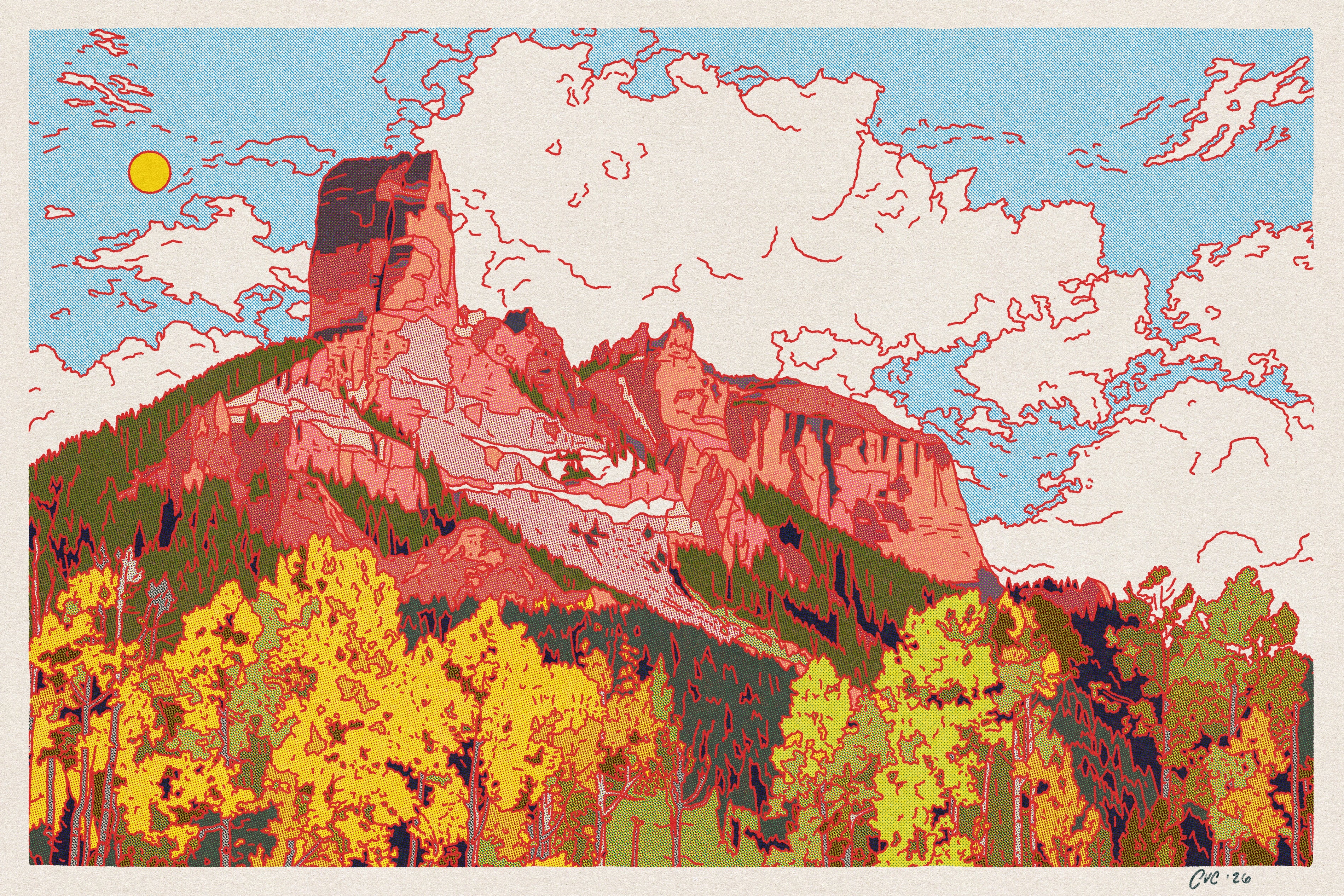Courthouse Mountain Print