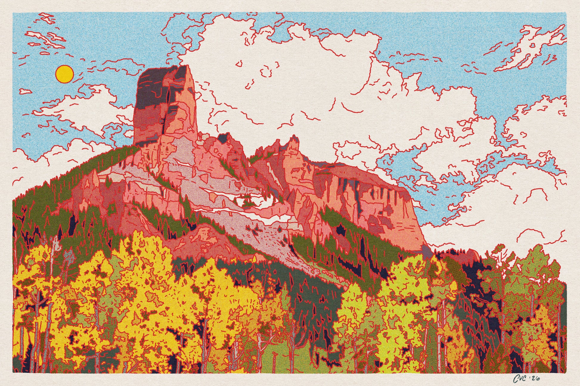 Courthouse Mountain Print