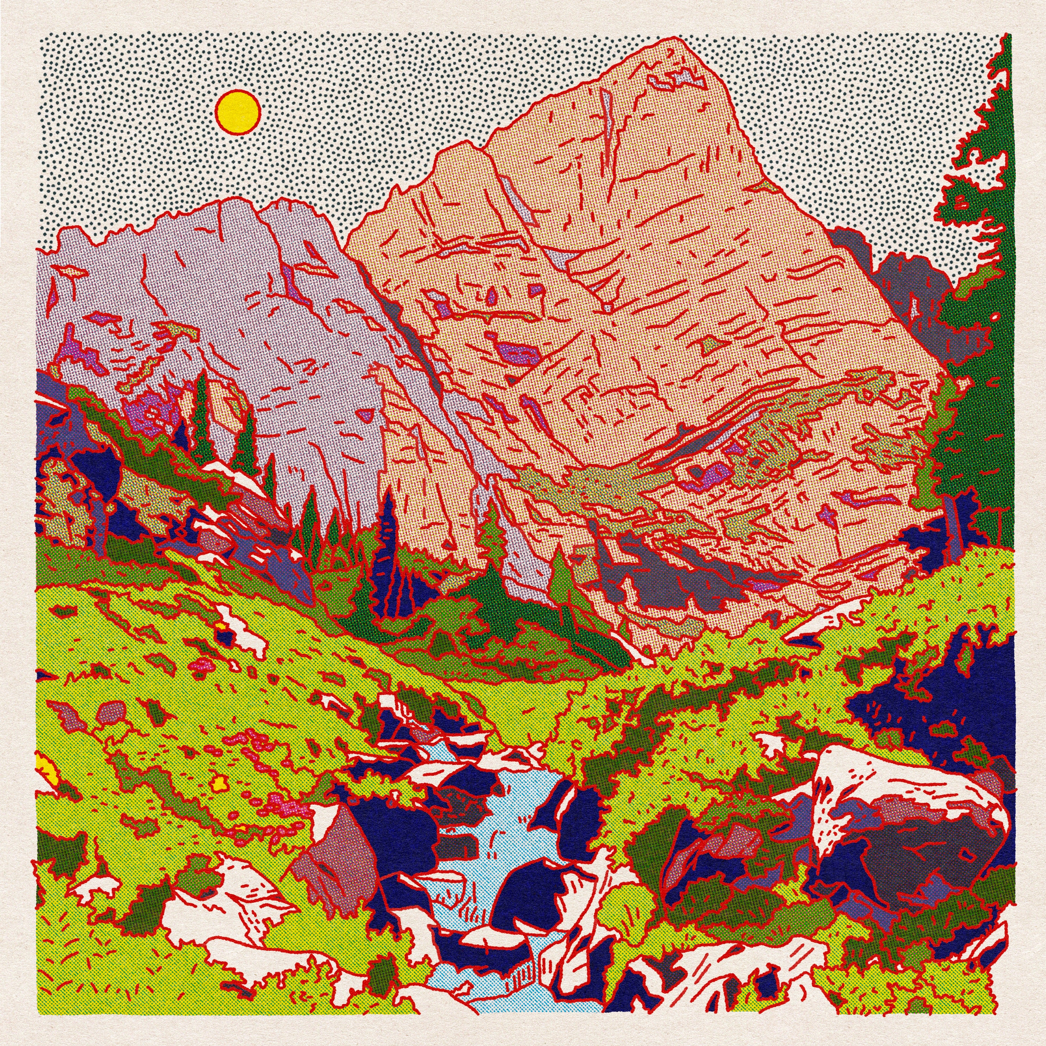 Caroline Sillesen アートポスター Artwork No.05 Crestone Needle Art Print - Caroline Clark Design – Long Lost