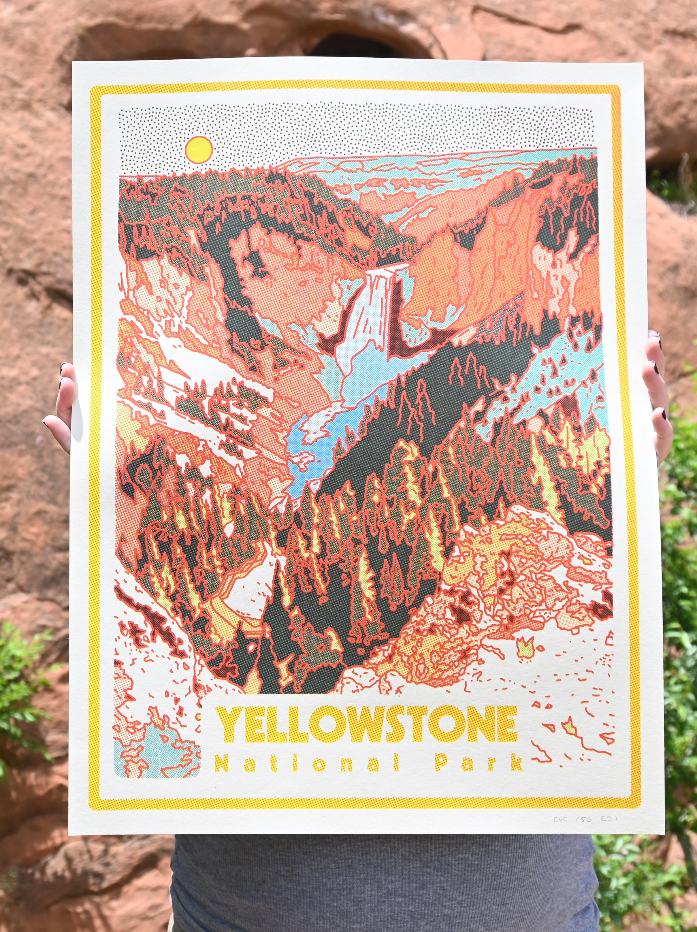 Yellowstone National Park Screen Print (18" x 24")