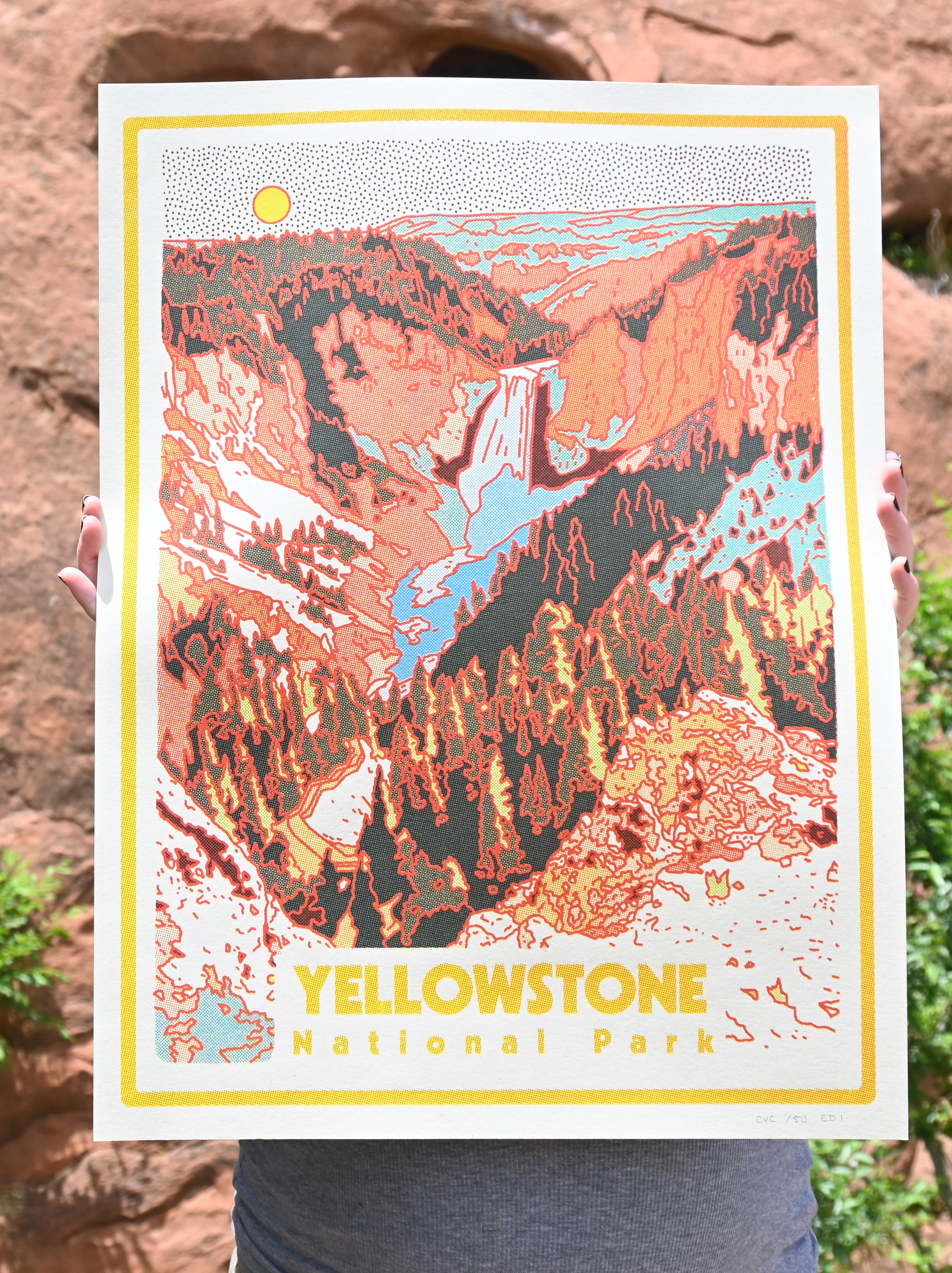 Yellowstone National Park Screen Print (18" x 24")
