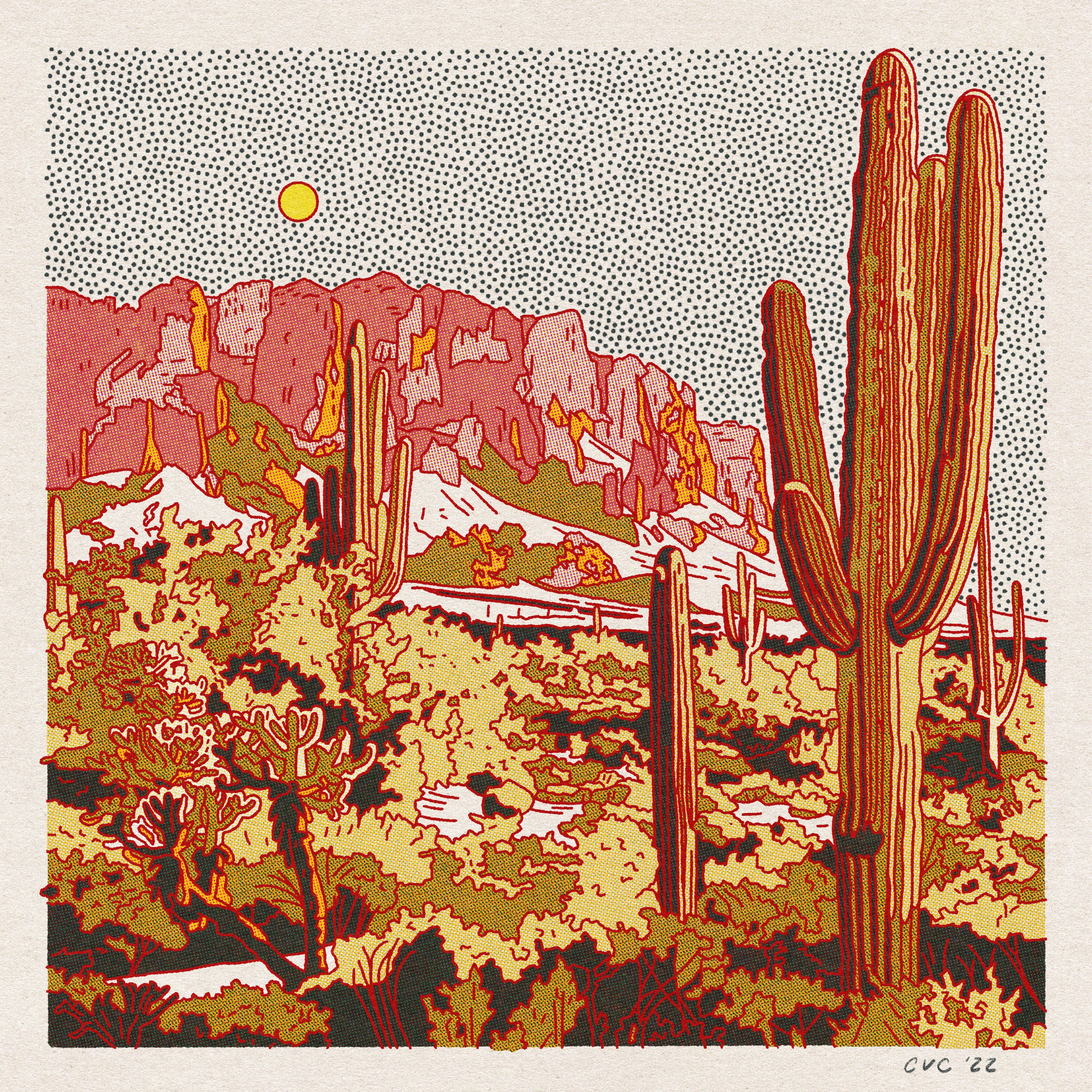 Superstition Mountains Art Print - Caroline Clark Design – Long