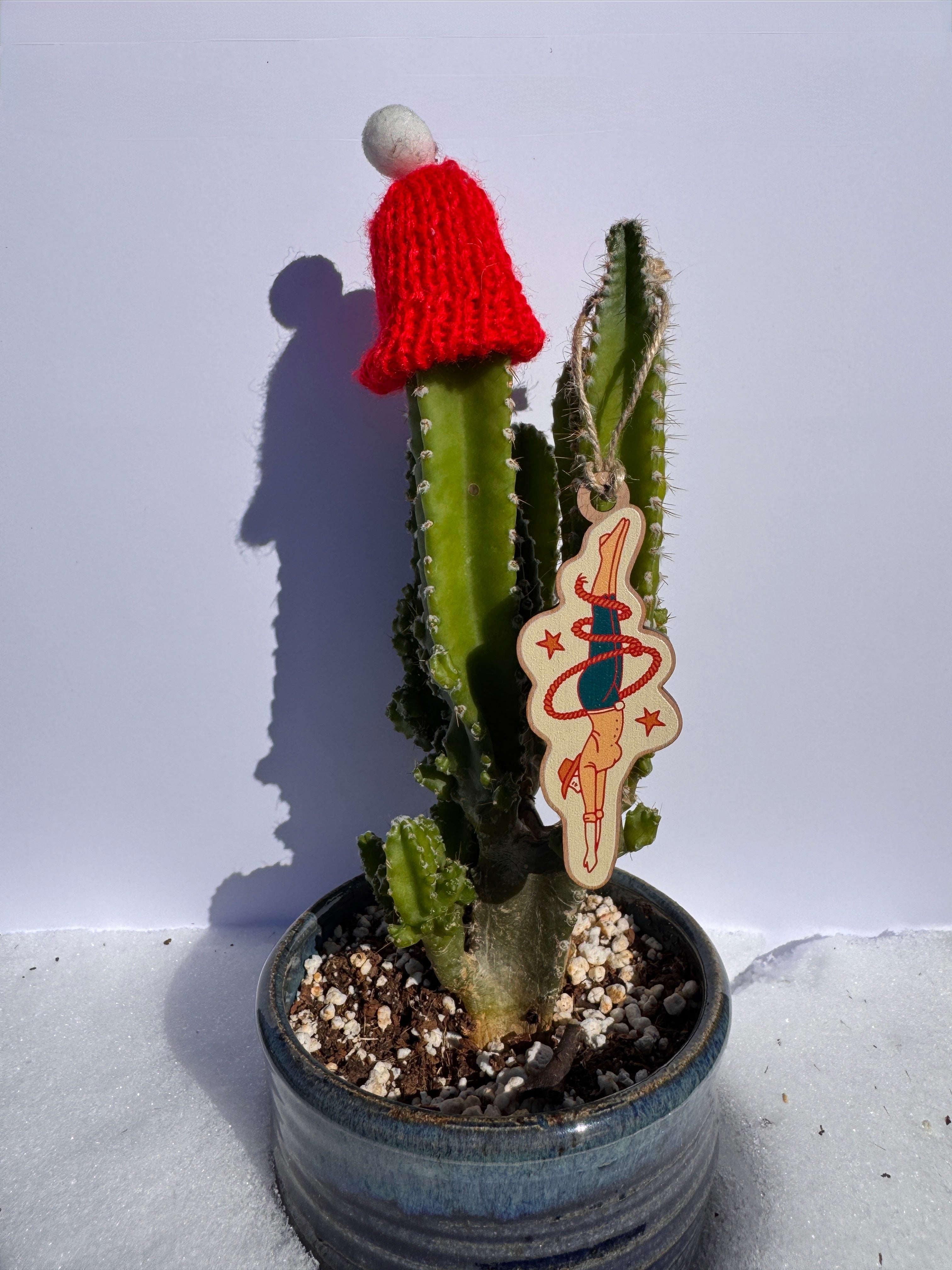Diving Cowgirl Wood Ornament