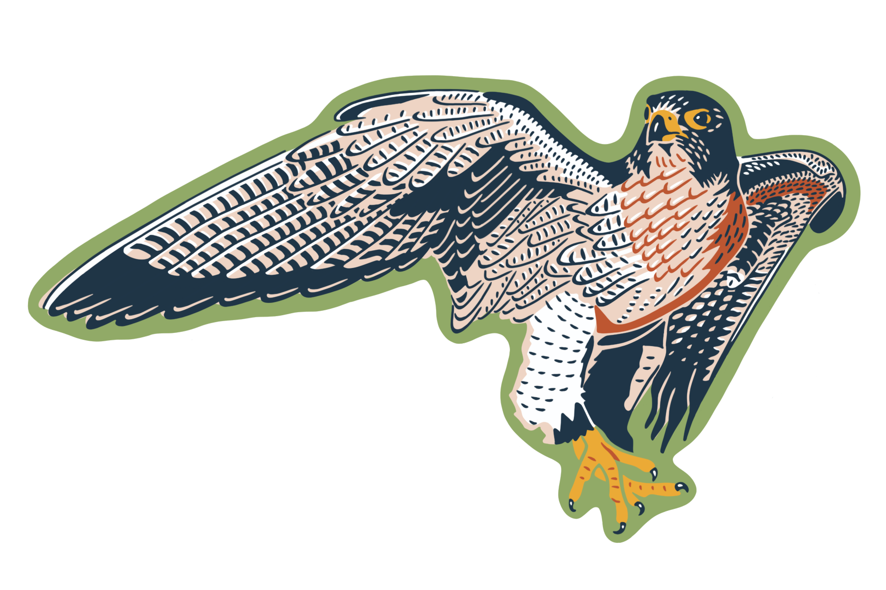 Falcon Wooden Ornament