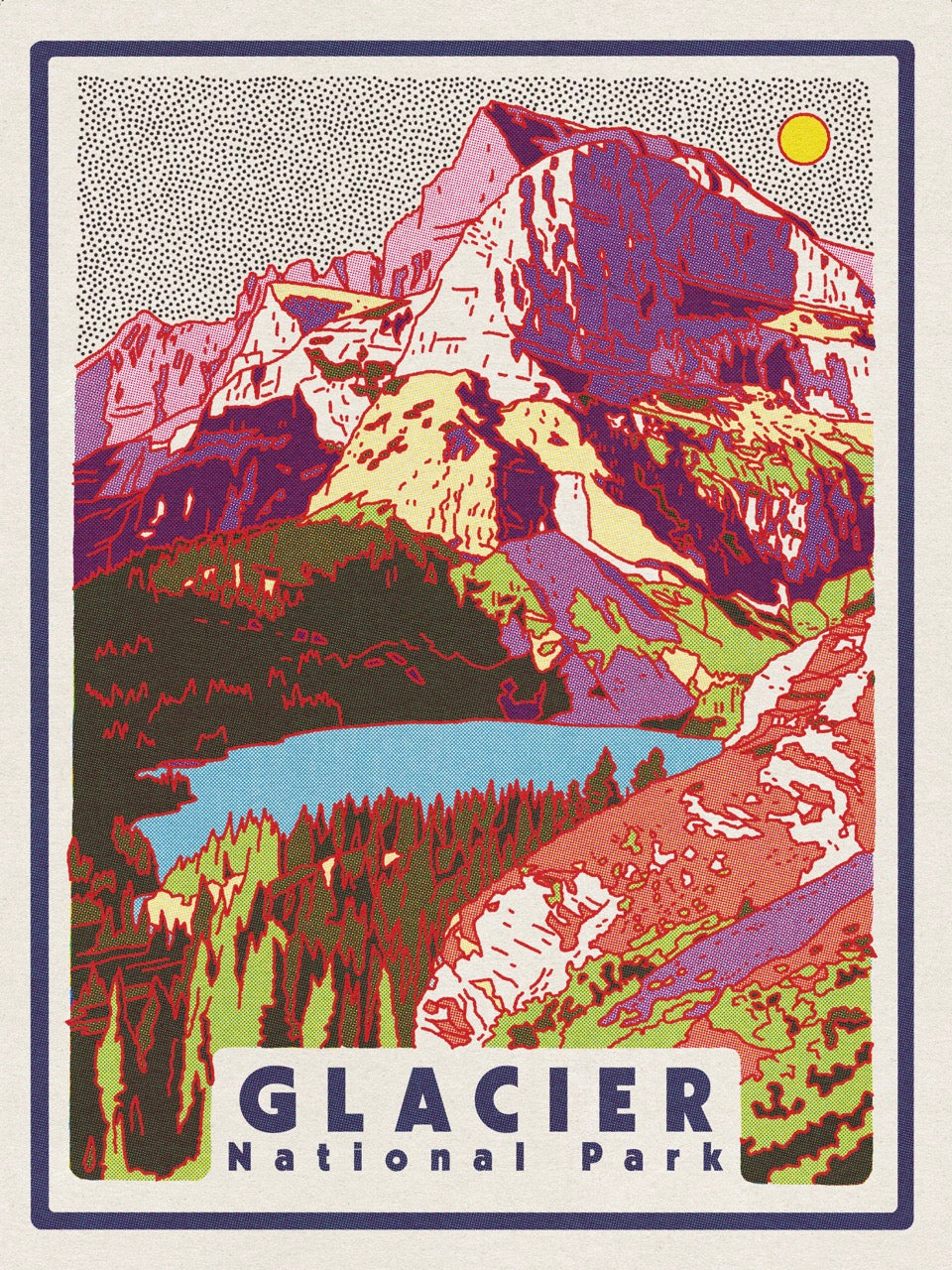 Glacier National Park Screen Print (18" x 24")