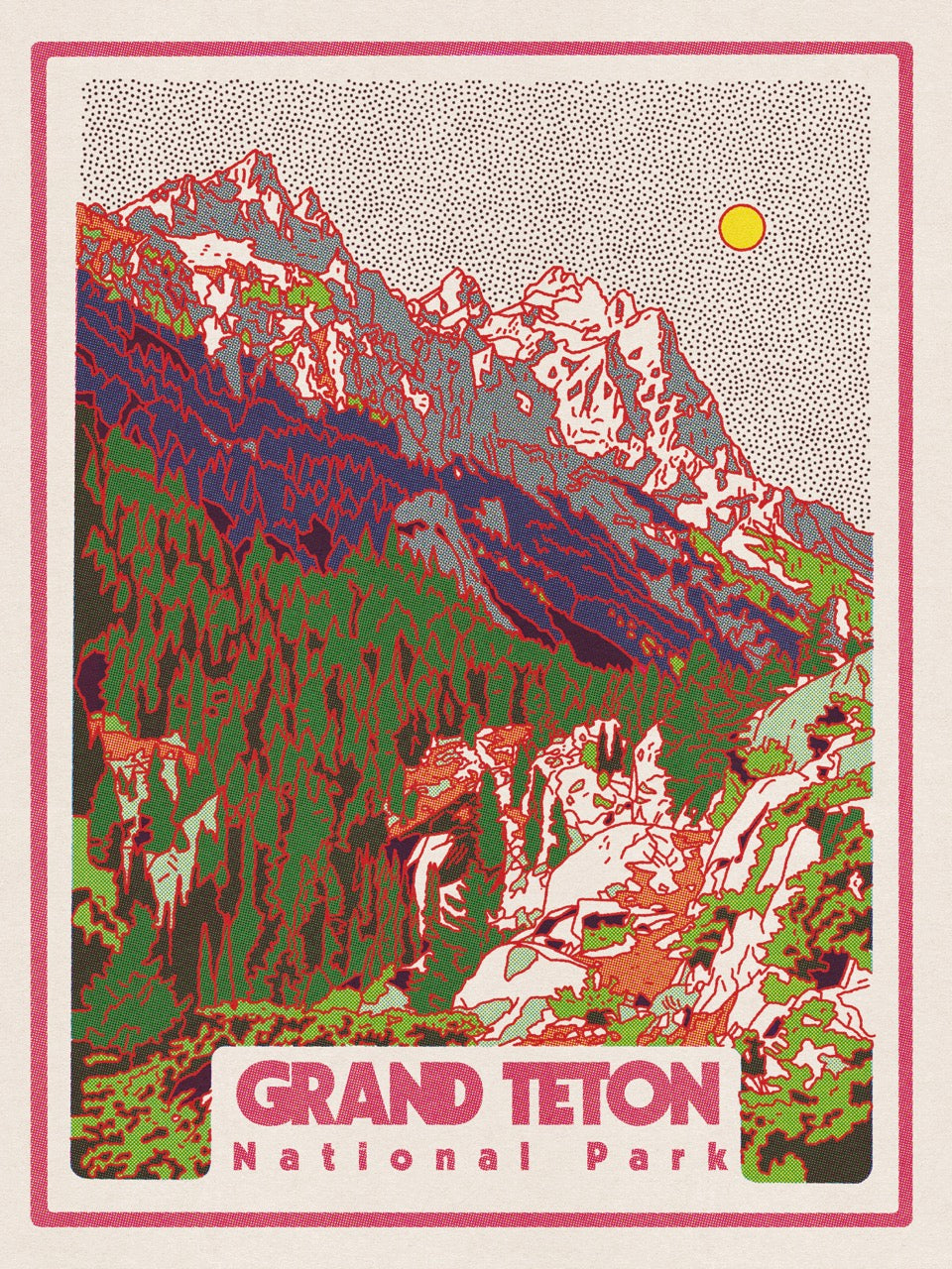 Grand Teton National Park Screen Print (18" x 24")