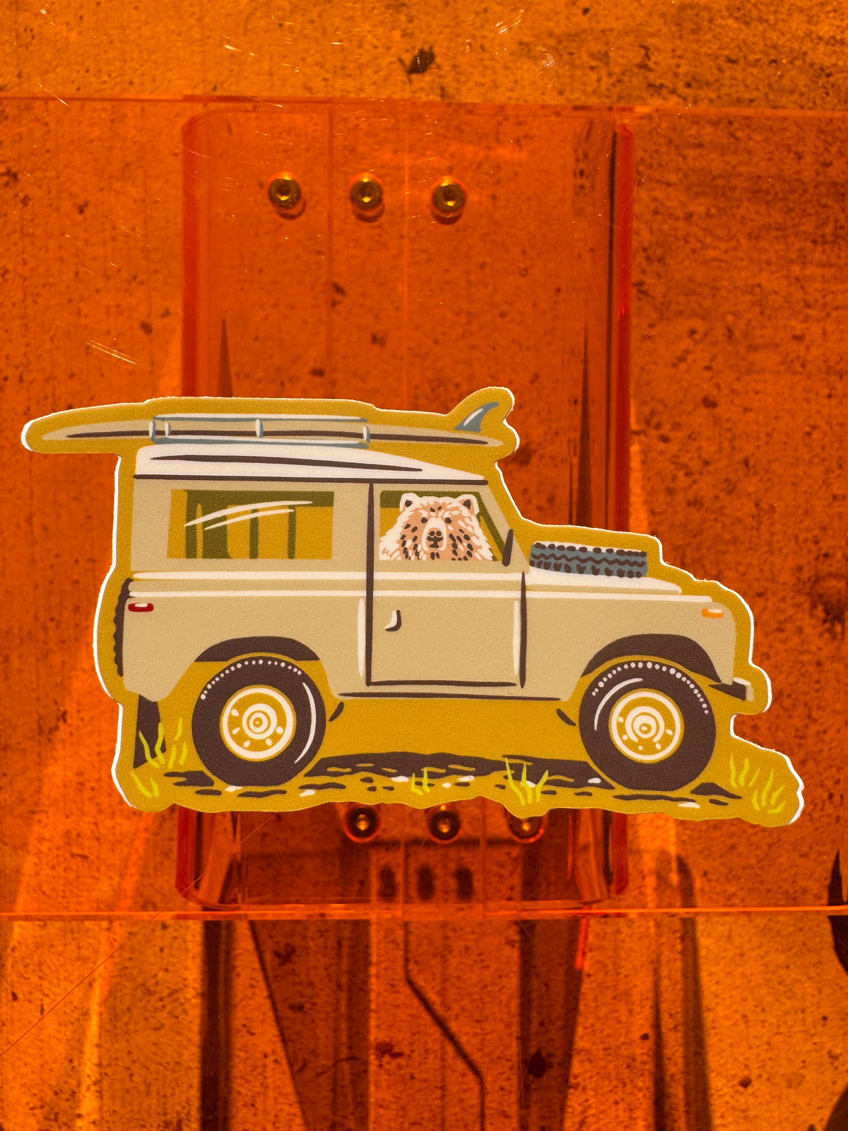 Realistic Rover Pic Sticker Bear-in-a-Rover Sticker - Caroline Clark Design – Long Lost Studio by ...
