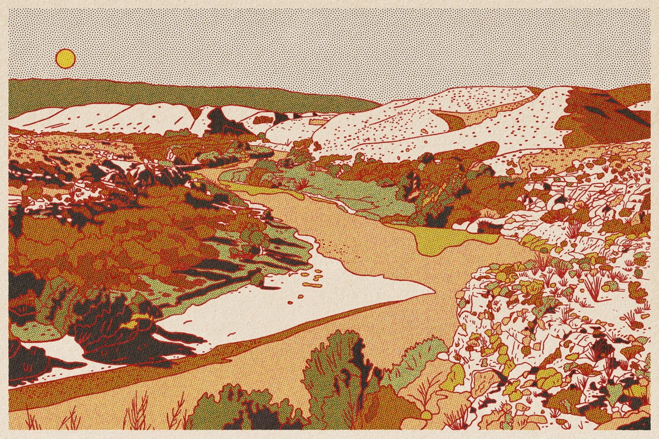 Orange Desert River 36" x 24" Art Print