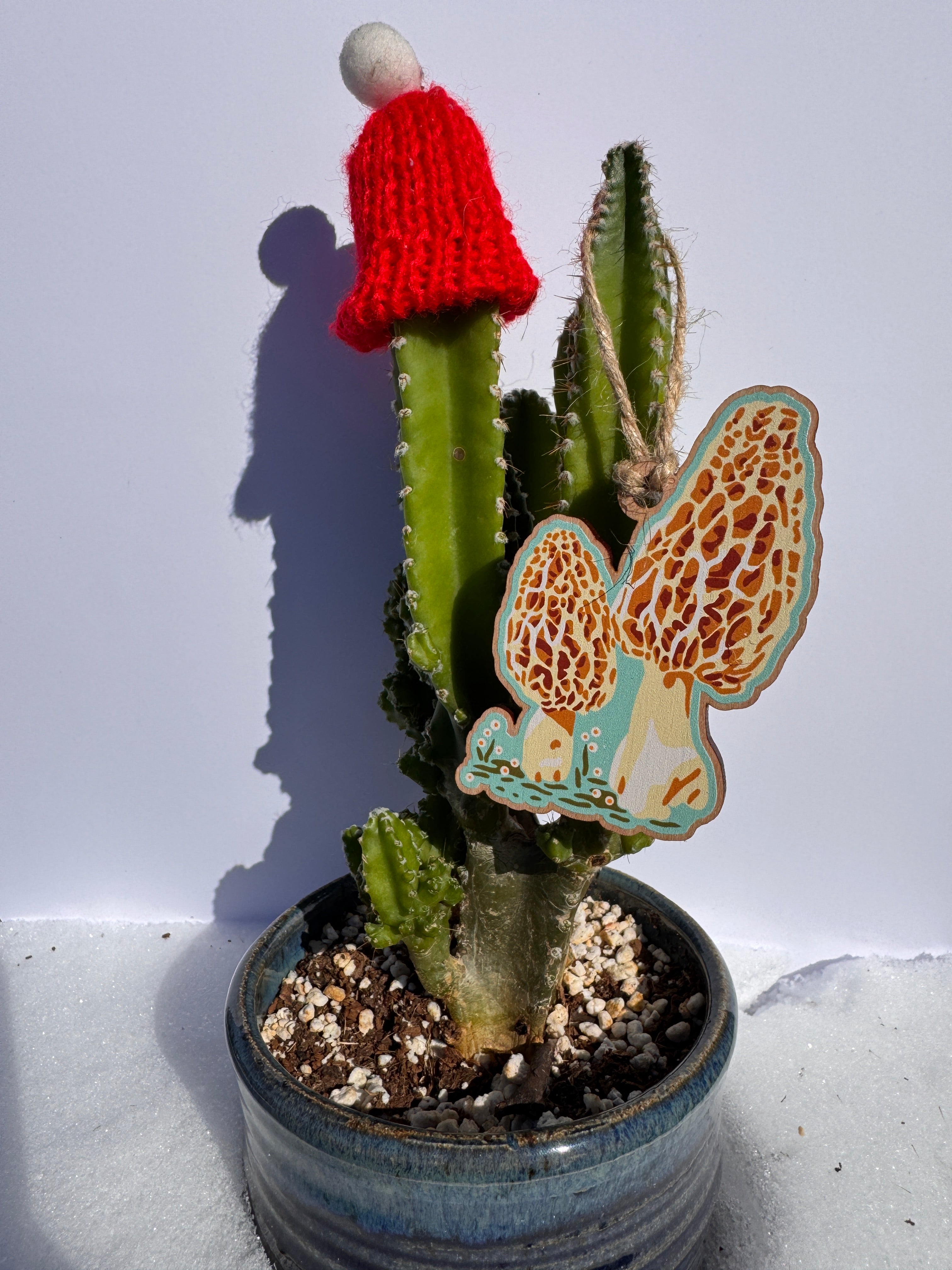Morel Mushroom Wooden Ornament