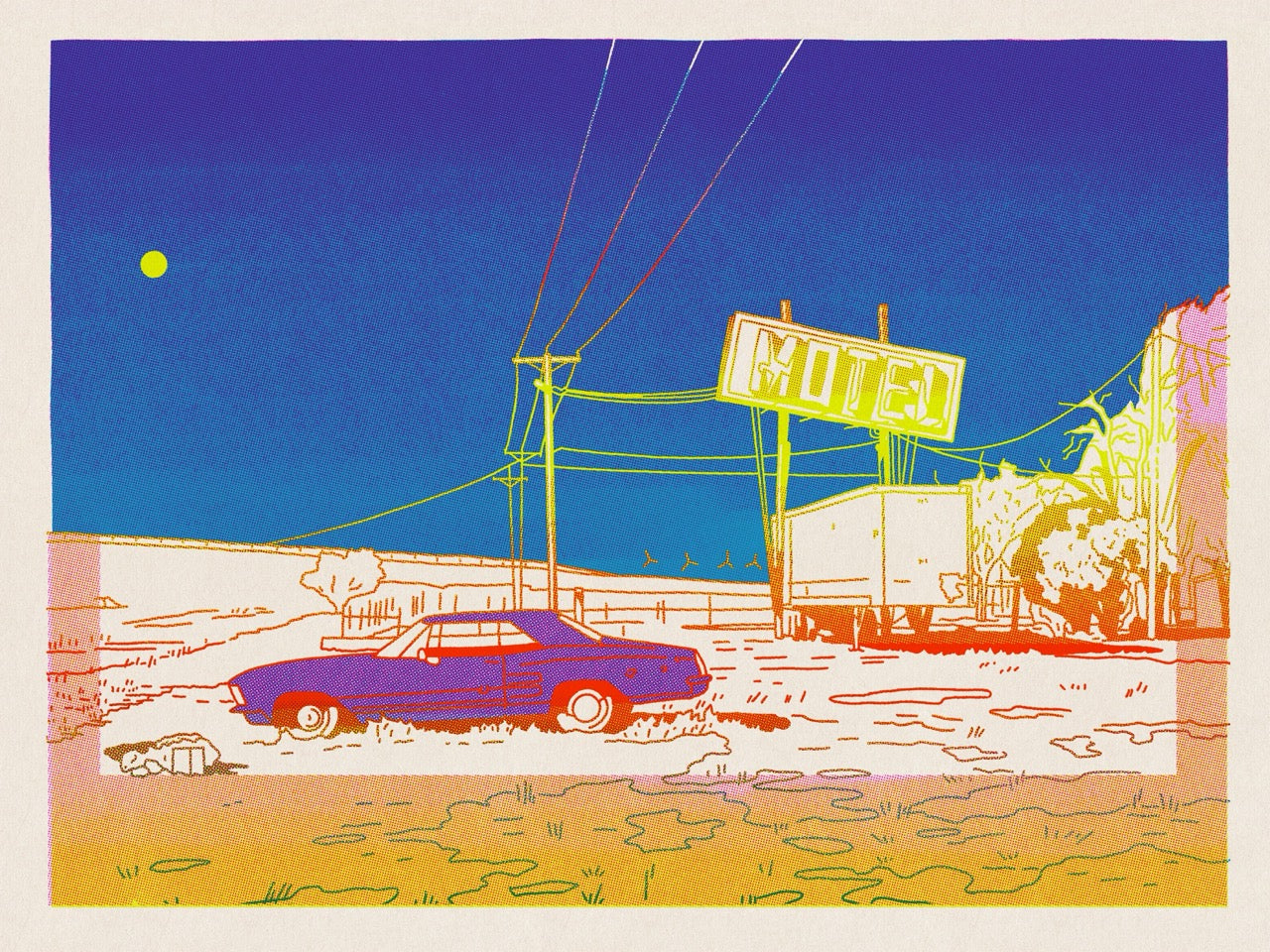 Muscle Car Motel Print