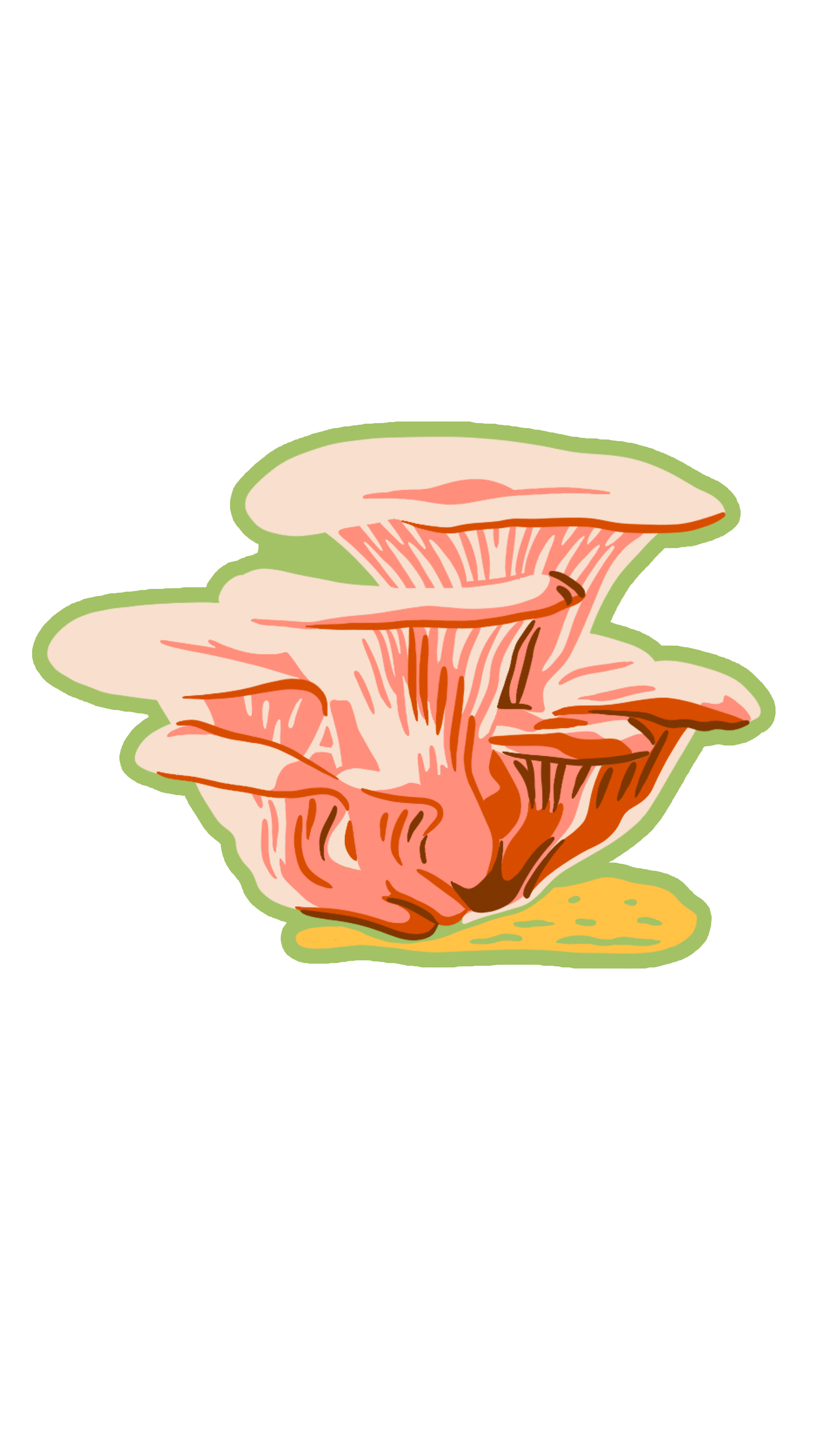 Pink Oyster Mushroom Wooden Ornament