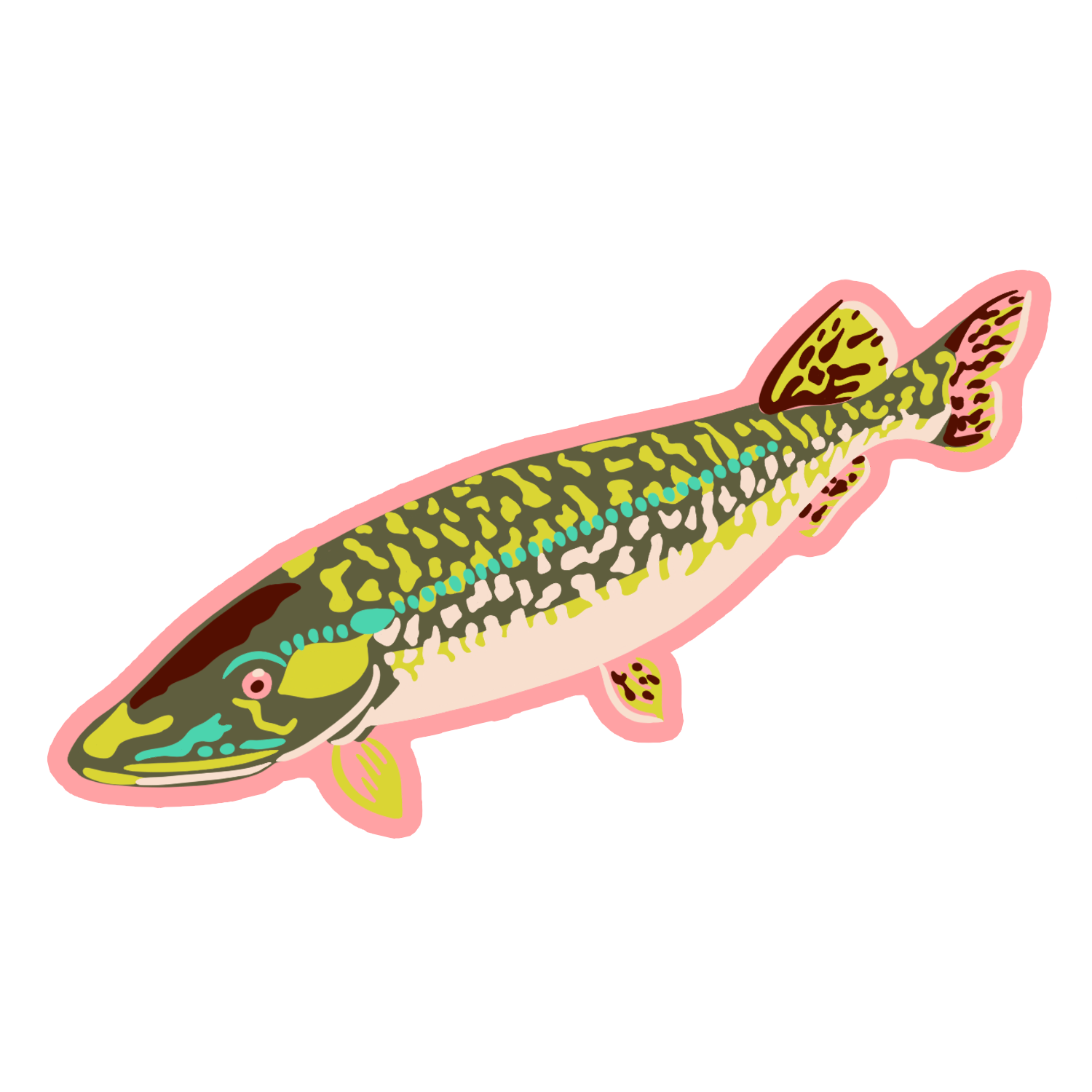 Northern Pike Wooden Ornament