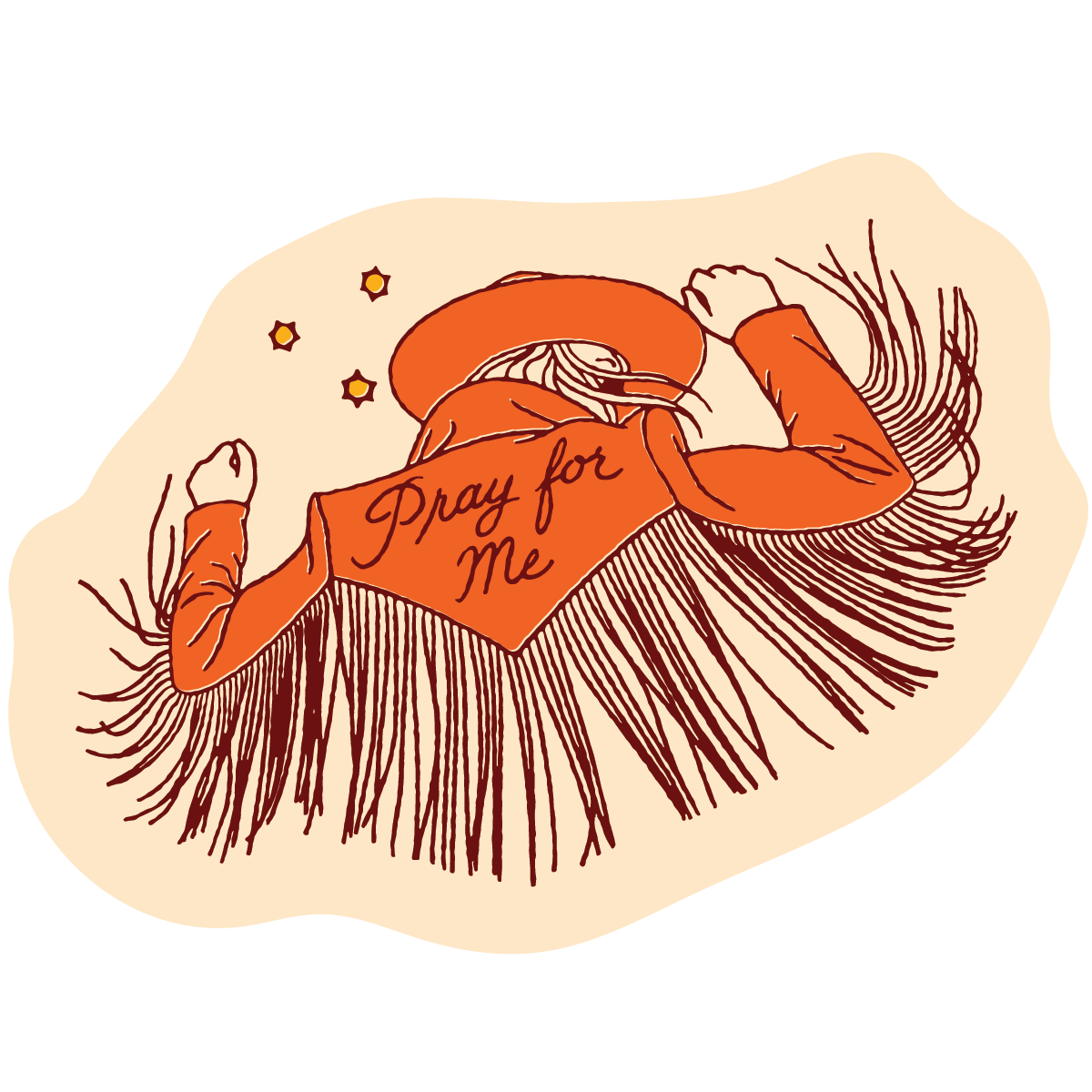 Pray for Me Cowgirl Ornament