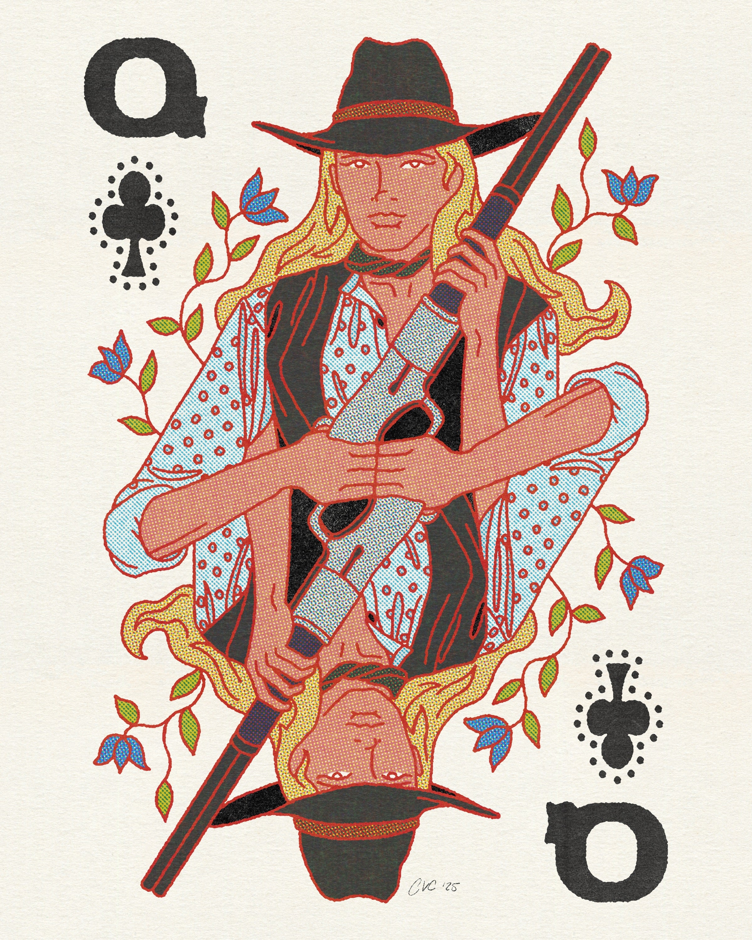 Queen of Clubs Print