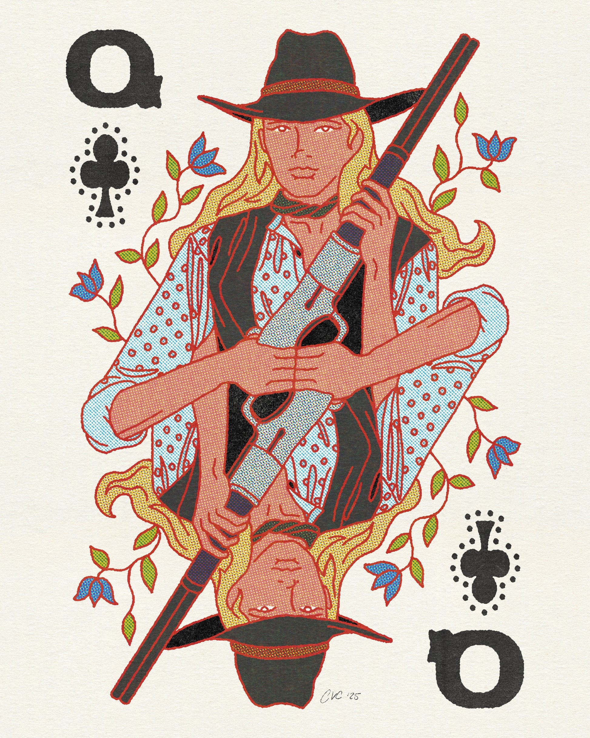 Queen of Clubs Print