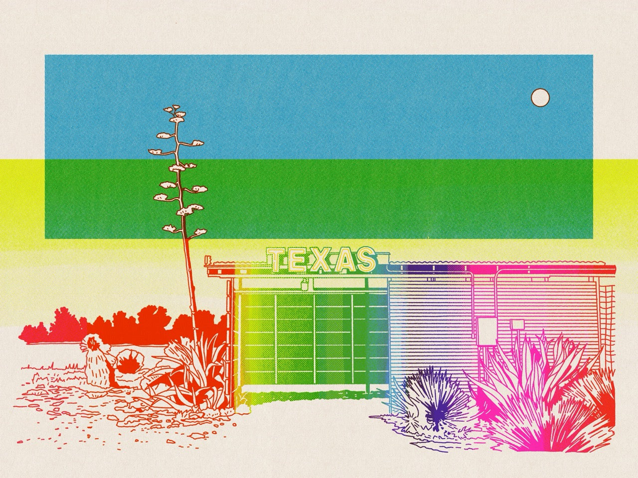 Texas Rainbow Print