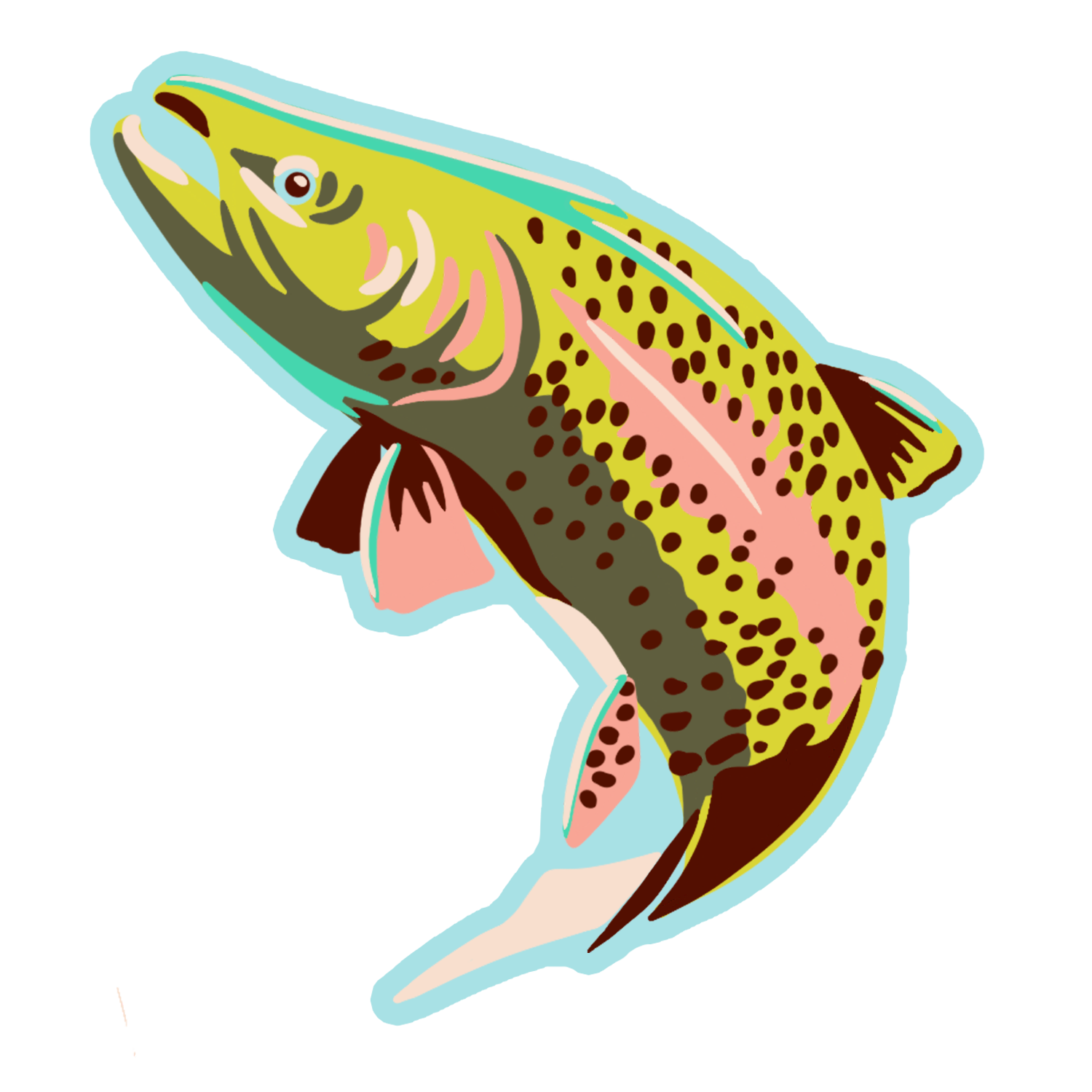 Leaping Trout Wooden Ornament