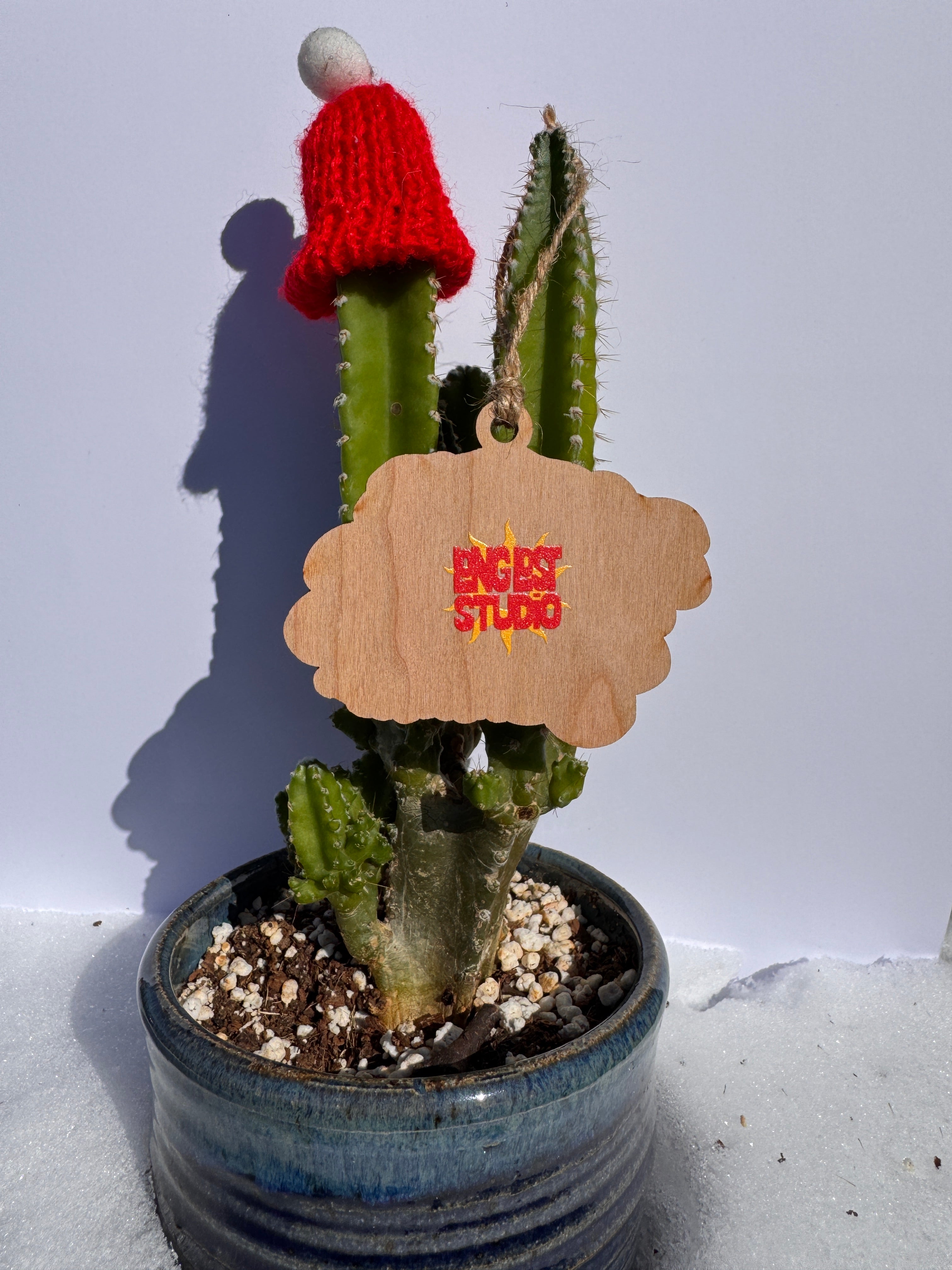 Yellow Oyster Mushroom Wooden Ornament