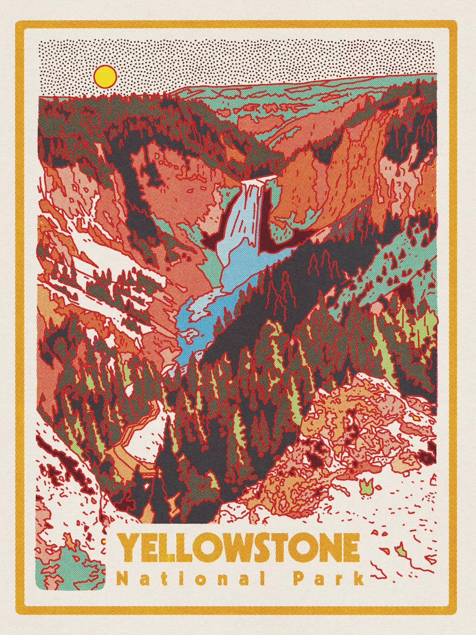 Yellowstone National Park Screen Print (18" x 24")