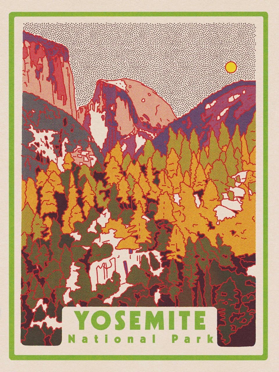 Yosemite National Park Screen Print (18" x 24")