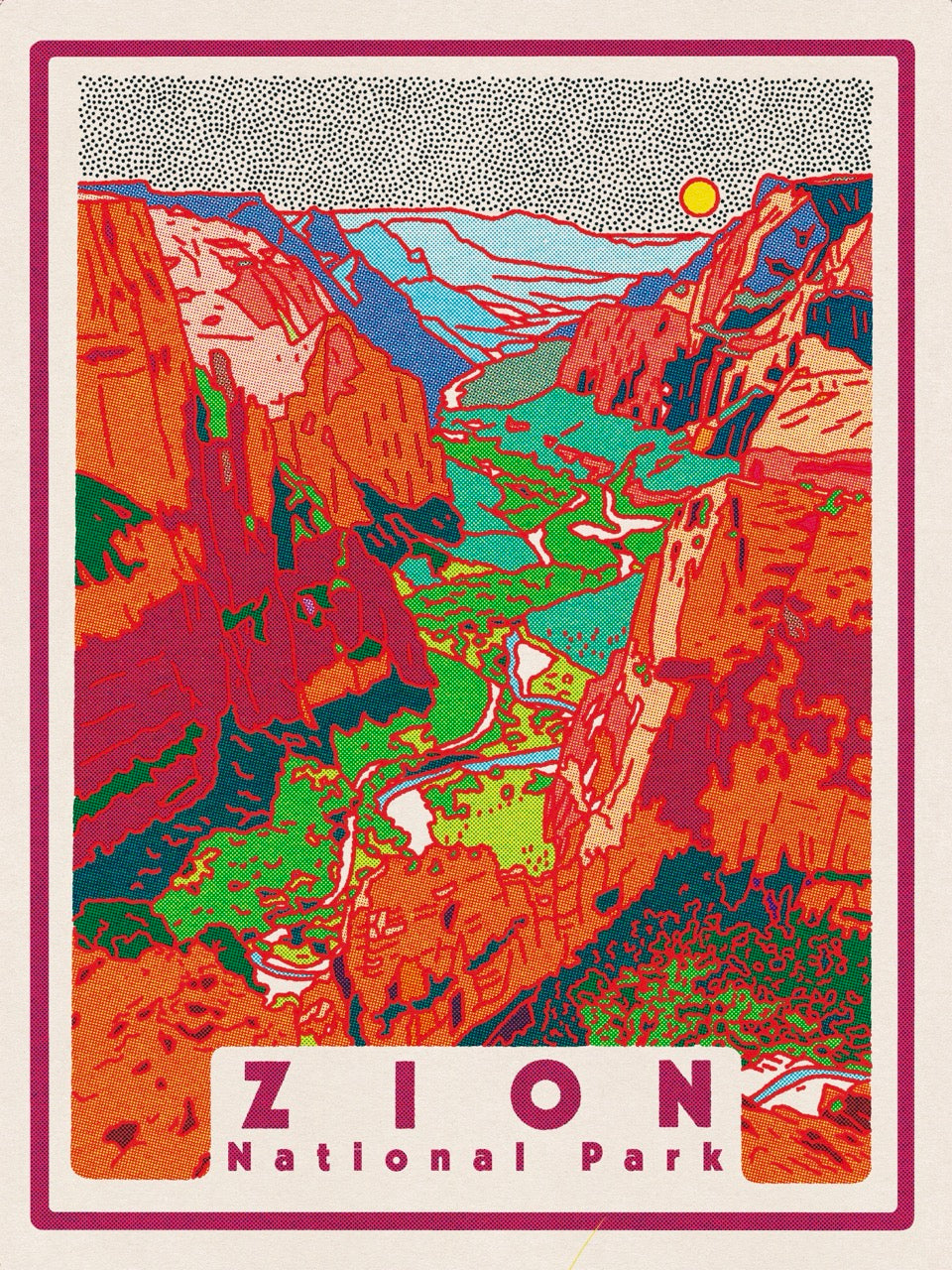 Zion National Park Screen Print (18" x 24")